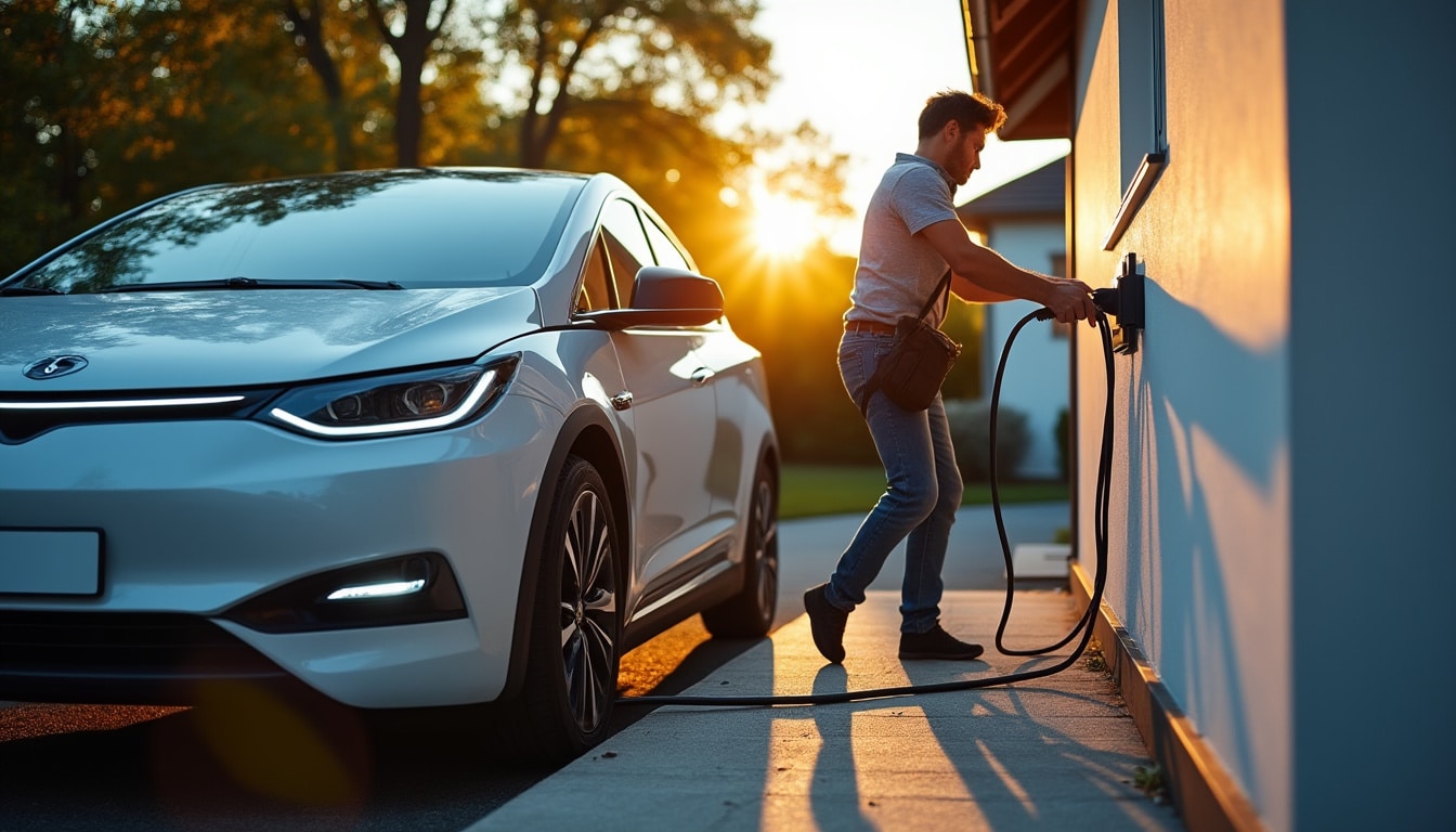 Illustration: Comprendre le fonctionnement du rechargement d’une voiture électrique sur une prise domestique